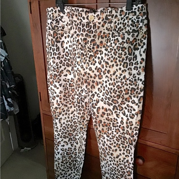 NWOT- Jen 7 leopard Design straight leg pants -Size 14. Excellent Condition - Picture 1 of 7